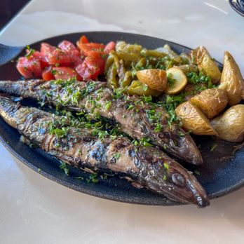 Petiscos - Sardines with potatoes, bell peppers and tomatoes. - Portuguese Near Me - San Jose, California Petiscos - Sardines with potatoes, bell peppers and tomatoes. - Portuguese Near Me - San Jose, California