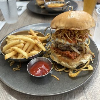 Kuba On The Bay - Frita Burger with fries - Cuban Near Me - Miami, Florida