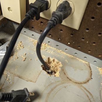 Kings Paving & Masonry - Worst hole for a sump plug I have ever seen. The jerk did not bother even clearing the woodchips, I did all of the cleanup. - Waterproofing Near Me - Boston, Massachusetts