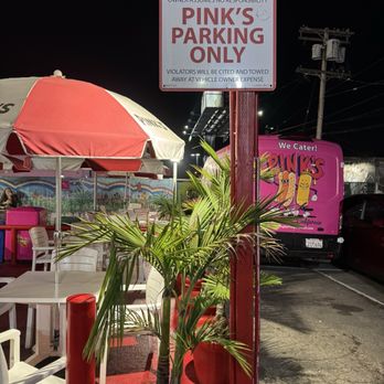 Pink's Hot Dogs - Designated parking spots! - Hot Dogs Near Me - Los Angeles, California
