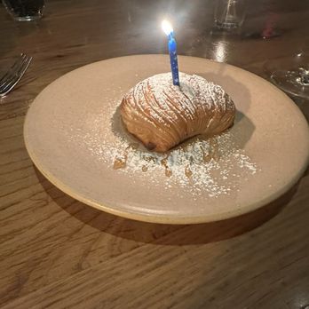 Alta Via - Sfogliatelle w my birthday candle served warm! - Italian Near Me - Blawnox, Pennsylvania