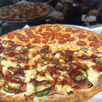 Paradise Pizza - Half Spicy BBQ Hawaiian half Pepperoni - Pizza Near Me - Carlsbad, California