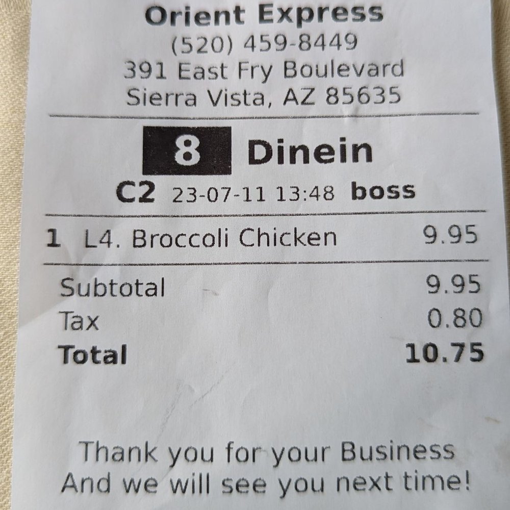 Orient Express - My bill - Chinese Near Me - Sierra Vista, Arizona Orient Express - My bill - Chinese Near Me - Sierra Vista, Arizona