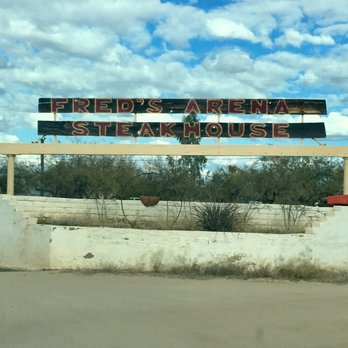 Fred's Arena Bar & Steakhouse - Sign at entrance. - Bars Near Me - Tucson, Arizona Fred's Arena Bar & Steakhouse - Sign at entrance. - Bars Near Me - Tucson, Arizona