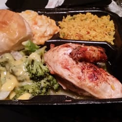 Piccadilly - Italian baked chicken, rice, broccoli, mac n chees. Pretty good!