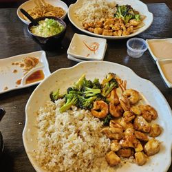 Umi Japanese Sushi & Hibachi - Shrimp and chicken hibachi lunch with all broccoli and rice. The lunch portion was about $13 and delicious