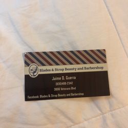 Blades & Strop Beauty and Barbershop - Jaime's business card