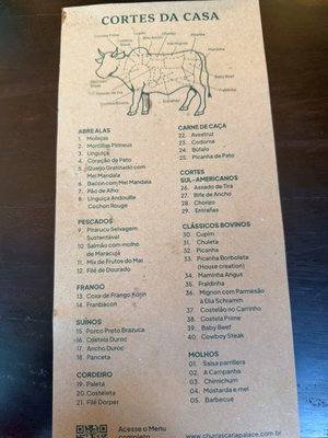 Menu photo 2 Churrascaria Palace Rio de Janeiro, RJ