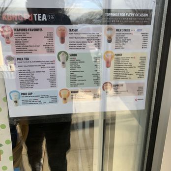 Kung Fu Tea - Menu as of December 2023 - Bubble Tea Near Me - Wheaton, Maryland