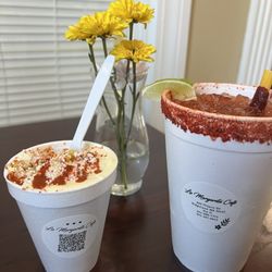 La Margarita Cafe - Esquites and a michelada. Very delicious!