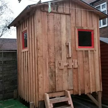 Nora Kasanicka Joinery - Kids playhouse. Windows at a height of a six year old. Ladder rather than steps to add a sense of adventure:) - Carpenters Near Me - Hebden Bridge, XWY Nora Kasanicka Joinery - Kids playhouse. Windows at a height of a six year old. Ladder rather than steps to add a sense of adventure:) - Carpenters Near Me - Hebden Bridge, XWY