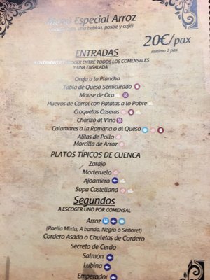 Menu photo 1 San Juan Plaza Mayor Cuenca, CU