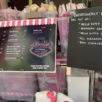 Hello Kitty Cafe - Menu and list of items they were out of. - Desserts Near Me - Las Vegas, Nevada Hello Kitty Cafe - Menu and list of items they were out of. - Desserts Near Me - Las Vegas, Nevada