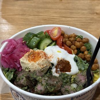 Nick The Greek - Mediterranean bowl with steak slouvaki. - Greek Near Me - Davis, California Nick The Greek - Mediterranean bowl with steak slouvaki. - Greek Near Me - Davis, California