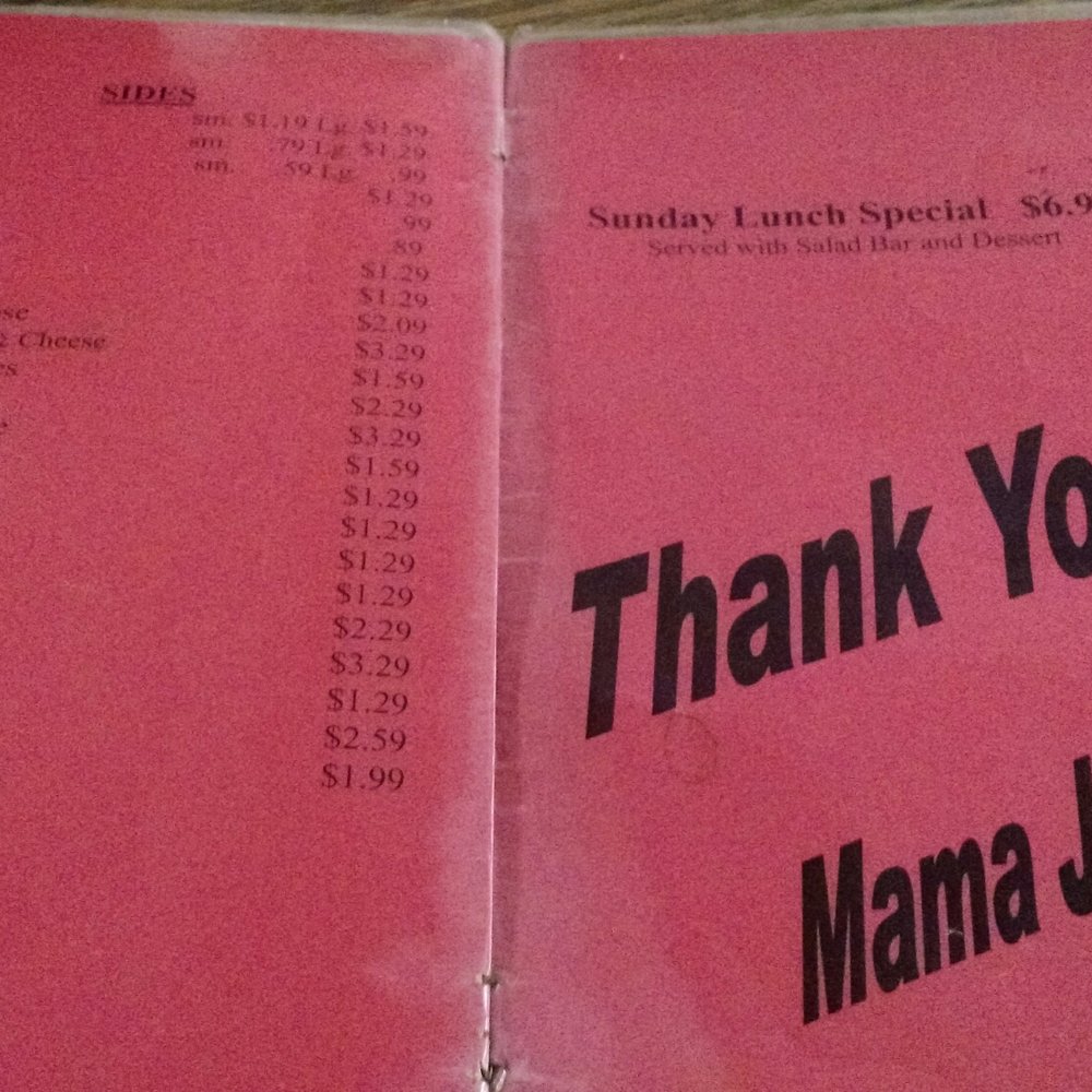 a pink menu
