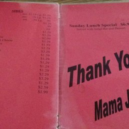 a pink menu