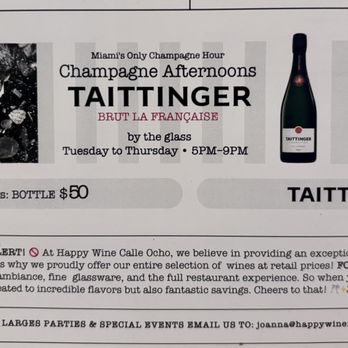 Happy Wine Calle Ocho - Champagne Afternoons - Tapas Bars Near Me - Miami, Florida Happy Wine Calle Ocho - Champagne Afternoons - Tapas Bars Near Me - Miami, Florida