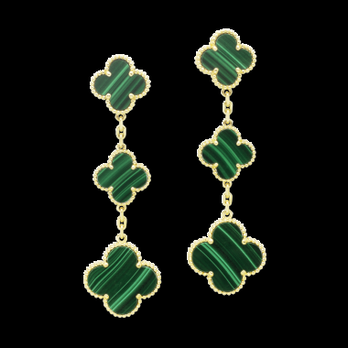 Van Cleef & Arpels - Vintage Alhambra with green malachite motifs and 18k yellow gold contrast. - Jewelry Near Me - Costa Mesa, California Van Cleef & Arpels - Vintage Alhambra with green malachite motifs and 18k yellow gold contrast. - Jewelry Near Me - Costa Mesa, California