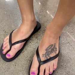 Sky Nails - Raw skin due to exfoliation stone used on top of feet