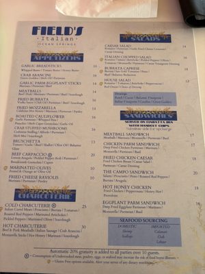 Menu photo 3 Field’s Italian Ocean Springs, MS