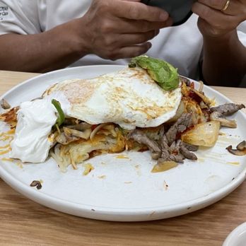 The Breeze Cafe - Chipotle Skillet w/ hot sauce on the side - Breakfast & Brunch Near Me - Newark, California The Breeze Cafe - Chipotle Skillet w/ hot sauce on the side - Breakfast & Brunch Near Me - Newark, California