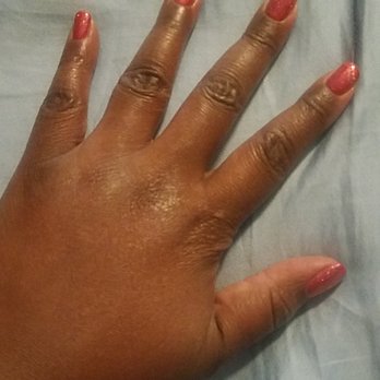 Kellee's Nails - OPI pink gel polish with red glitter.  Mani appt 2/13/19. - Nail Technicians Near Me - Fishers, Indiana