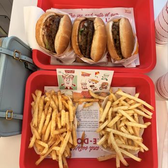 In-N-Out Burger - 3 burgers 1 cheeseburger plain add grilled onion 2 double doubles no cheese 2 fries - 1 well done, 1 regular - Burgers Near Me - Los Angeles, California In-N-Out Burger - 3 burgers 1 cheeseburger plain add grilled onion 2 double doubles no cheese 2 fries - 1 well done, 1 regular - Burgers Near Me - Los Angeles, California