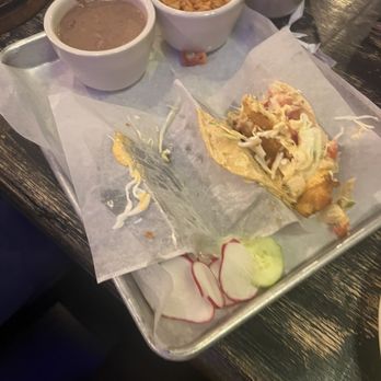Sarape Mexican Grill - Fish tacos... we couldn't wait to dig in before taking a picture ... freaking amazing! - Mexican Near Me - Parker, Arizona