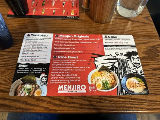 Menu photo 2 Menjiro Ramen Edmonton, AB