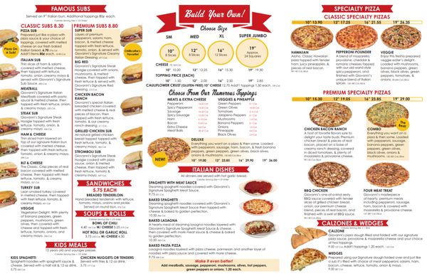 Menu photo 2 Giovanni's Pizza Chillicothe, OH Menu photo 2 Giovanni's Pizza Chillicothe, OH