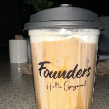 Founders Coffee - Iced Salted Caramel Latte with Oatmilk, I added a little caramel drizzle and sweet cold foam on top. - Coffee & Tea Near Me - Las Vegas, Nevada Founders Coffee - Iced Salted Caramel Latte with Oatmilk, I added a little caramel drizzle and sweet cold foam on top. - Coffee & Tea Near Me - Las Vegas, Nevada