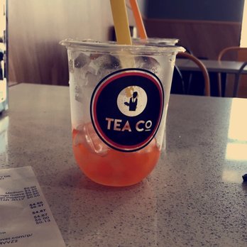 TEACo - Mango Guava Green Tea w mango popping boba and lychee star jellies - Coffee & Tea Near Me - Aubrey, Texas