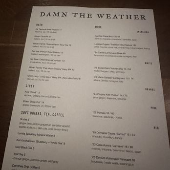 Damn the Weather - Menu (Sept 2026) - Cocktail Bars Near Me - Seattle, Washington Damn the Weather - Menu (Sept 2026) - Cocktail Bars Near Me - Seattle, Washington