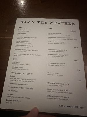 Menu photo 1 Damn the Weather Seattle, WA Menu photo 1 Damn the Weather Seattle, WA