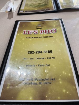 Menu photo 8 Le's Pho Cedarburg, WI Menu photo 8 Le's Pho Cedarburg, WI
