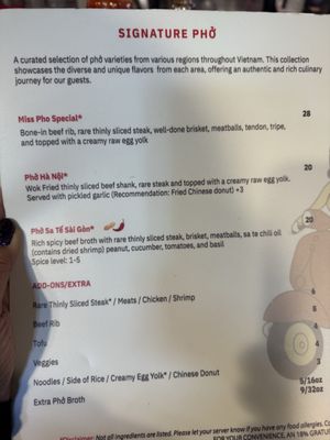 Menu photo 1 Miss Pho Seattle, WA