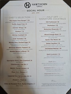 Menu photo 1 Hawthorn Grill Las Vegas, NV Menu photo 1 Hawthorn Grill Las Vegas, NV