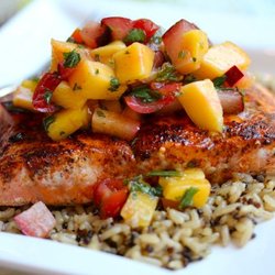 Farmgirl - Blackened Salmon with Mango Salsa