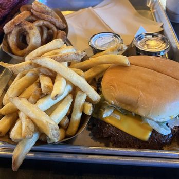 Grumpy’s Burgers & Brew - Grumpy burger with fries, onion rings and chocolate custard shake! - Burgers Near Me - Auburn, California Grumpy’s Burgers & Brew - Grumpy burger with fries, onion rings and chocolate custard shake! - Burgers Near Me - Auburn, California