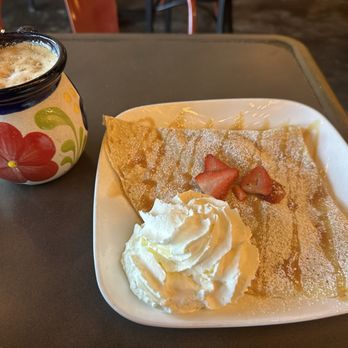 Café Rome - Nutella with Strawberries crepe ** Mazapan Latte - Creperies Near Me - Turlock, California Café Rome - Nutella with Strawberries crepe ** Mazapan Latte - Creperies Near Me - Turlock, California
