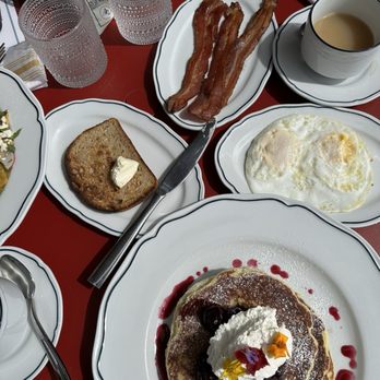 Johnny's - Side of eggs, bacon, toast, lemon ricotta pancakes - American Near Me - Half Moon Bay, California Johnny's - Side of eggs, bacon, toast, lemon ricotta pancakes - American Near Me - Half Moon Bay, California