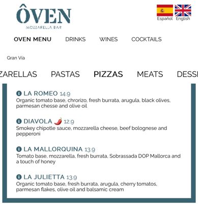 Menu photo 6 Oven Madrid, M