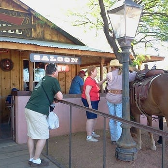Four Deuces Saloon - What else would expect on a spring day in Tombstone ?  Horses waiting for their riders to finish a cold drink ! - Bars Near Me - Tombstone, Arizona