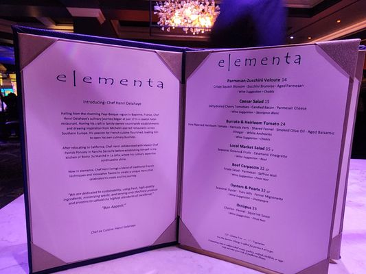 Menu photo 1 Elementa Pala, CA Menu photo 1 Elementa Pala, CA