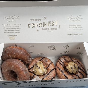 Sidecar Doughnuts & Coffee - Butter and Salt, Salted Malted Chocolate Chip Cookie Dough - Donuts Near Me - Costa Mesa, California Sidecar Doughnuts & Coffee - Butter and Salt, Salted Malted Chocolate Chip Cookie Dough - Donuts Near Me - Costa Mesa, California