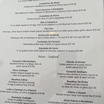 Campinos - Menu - Portuguese Near Me - East Providence, Rhode Island