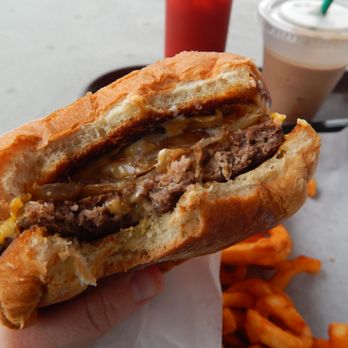 Herfy's - Onion burger, lots of caramelized onions. - Burgers Near Me - Edmonds, Washington