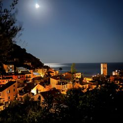 Albergo Villa Steno - A full moon over Monterosso al Mare from the hotel.