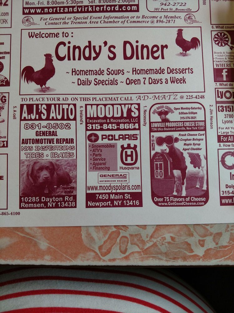 CINDY’S DINER Diners Rt12, Remsen, NY Restaurant Reviews Phone