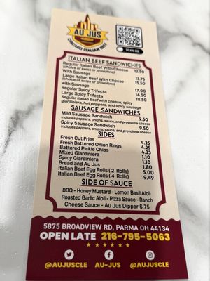 Menu photo 2 Au Jus Parma, OH